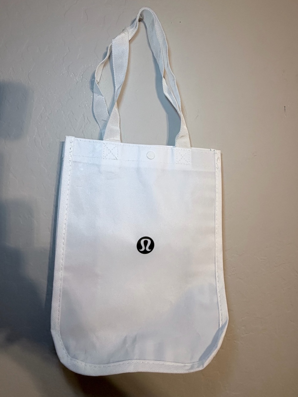 lululemon athletica White Reusable Tote Bag with Black Logo